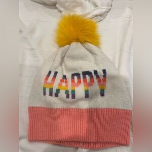 Gap KIDS Pom Pom Hat "HAPPY". S/M